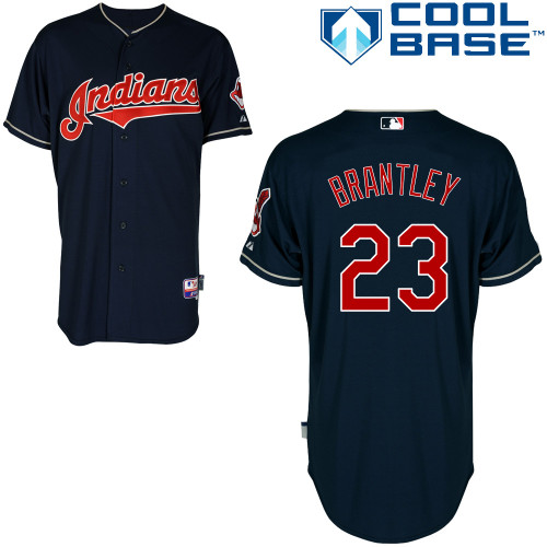 Michael Brantley #23 MLB Jersey-Cleveland Indians Men's Authentic Alternate Navy Cool Base Baseball Jersey